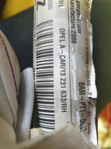 AIRBAG Dachvorhang Airbag rechts ZAFIRA B 13231633 RH
