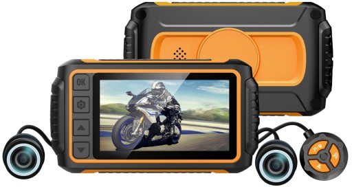 Мотоцикл рекордер 2 камеры GPS Full HD SD