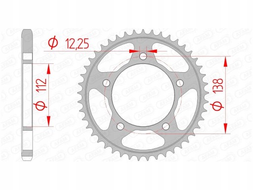 10613-43 - AFAM ЗАДНЯЯ ЗВЕЗДОЧКА # 525 43 ЗУБЫ HONDA CBR
