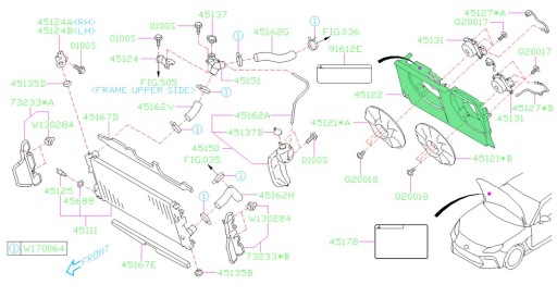 45122CC000 - КОРПУС ВЕНТИЛЯТОРА SUBARU BRZ 2.4 США 2022-