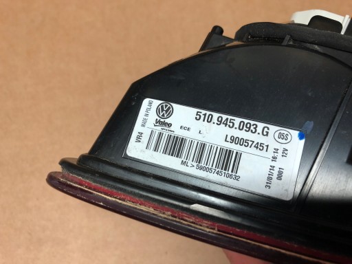 VW SPORTSVAN light left rear part to the bonnet 510945093G