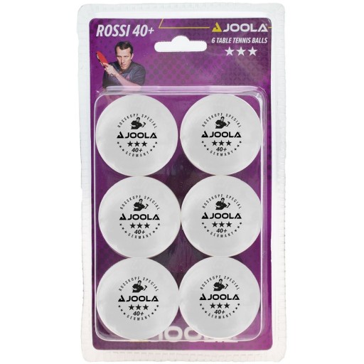 М'ячі Joola Rossi 3-Star білі 40 мм 6 шт.