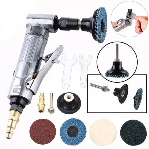 ПНЕВМАТИЧНА ШЛІФУВАЛЬНА МАШИНА 1/4'' КУТОВИЙ ХВОСТИК 6ММ VOREL 20 000ОБ/ХВ