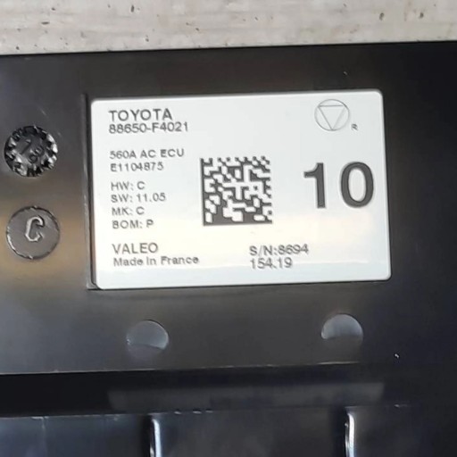 Toyota C-HR I 2019 modul / Vezerlő egység a klímának