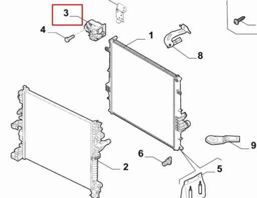 50542685 - Кронштейн радиатора PR Alfa Romeo Giulia 2.0