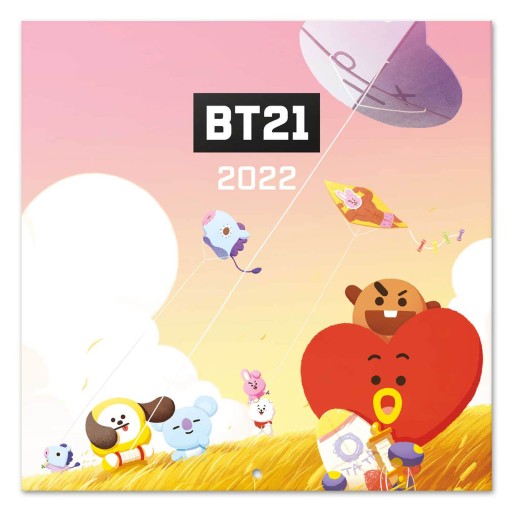 Oryginalny kalendarz na ścianę BT21 na rok 2022