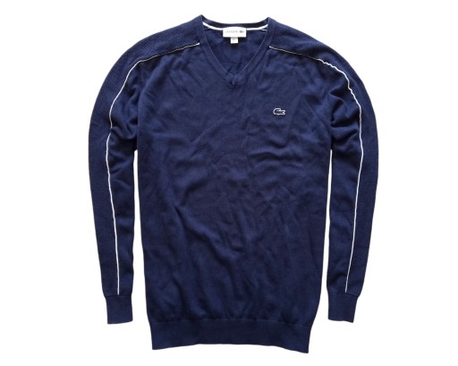 LACOSTE AH7095 NAVY BLUE SWEATER Bawełniany Męski Sweter XXL