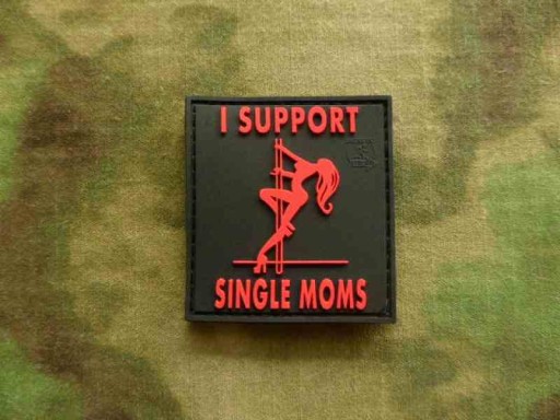 JTG - 3D патч - Я підтримую одиноких мам - червоний