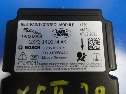 JAGUAR XF II X260 XE X760 F-PACE module control unit of the airbags AIR BAG