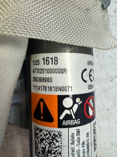 OPEL ASTRA J KOMBI dachvorhang airbag luft rechts 13251618