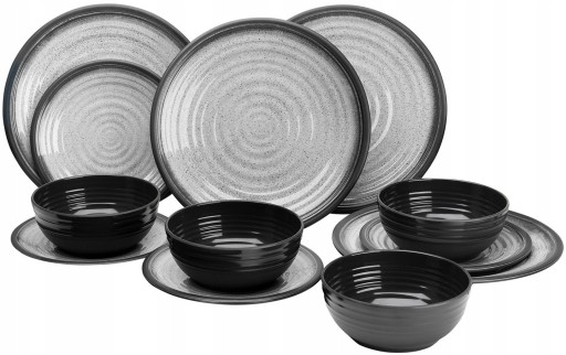 46561 - Меламін FLAMEFIELD граніт набір посуду 12 шт