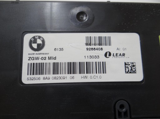 module control unit ZGWBMW F10 F11 9266408 (20189739)