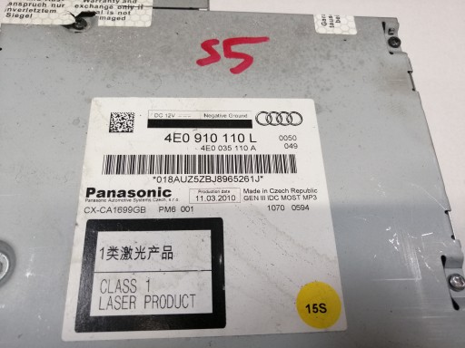 Audi A5 S5 8T menič CD plyt čítačka 4E0910110L