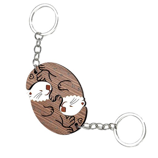 2x drevený valentínsky darček na kľúče pre jej prenosnú vydru na kľúče