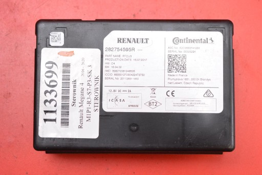 unité de commande électronique uce module navigation 282754595R RENAULT MEGANE 4 IV 16-20