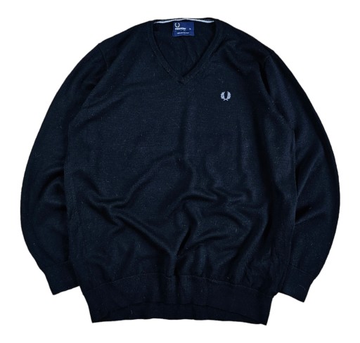 Sveter v vlnený syr FRED PERRY Merino vlna Merynos Elegantný Casual XL