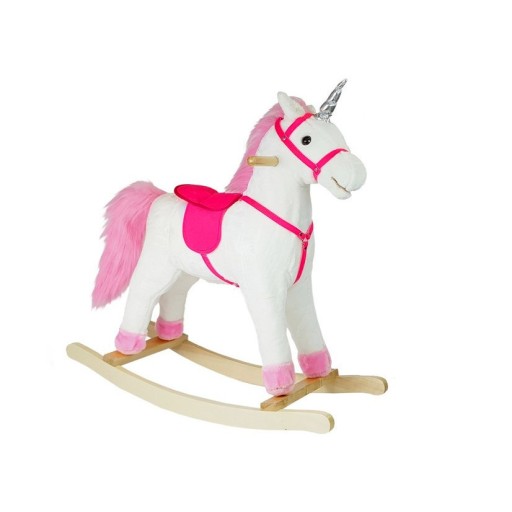 Конячка-гойдалка Єдиноріг білі звуки 74см