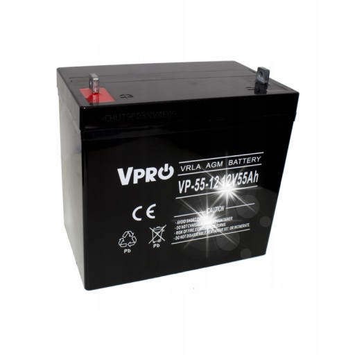 Аккумулятор agm 12v 55ah лодка солнечная тележка ибп светодиодный вольт polska vrla vpro