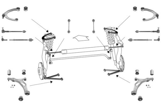 35736 01 - Комплект подвески рычага управления audi q7 i 4lb 2006-2016