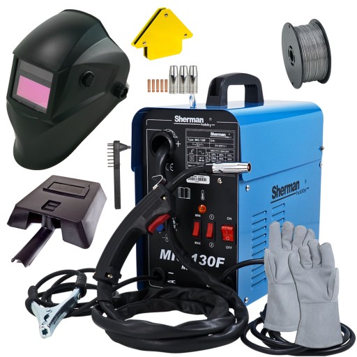Сварочный аппарат МиГ 130Ф МИГОМАТ без газа комплект 230В