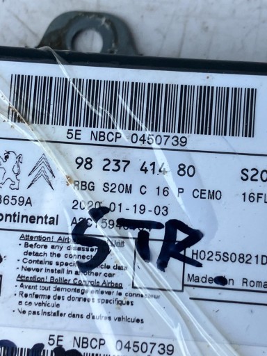 SENSOR airbag OPEL CORSA F 9823741480
