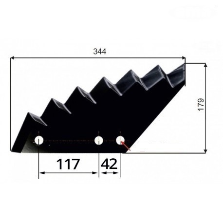 РЕЗАК DO КОМБАЙНА 344X8 MM, МЕЛКИЙ KUHN, - ЗАМЕНИТЕЛЬ изображение 1