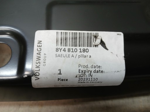 pillar inner right AUDI A3 8Y4 8Y4810180