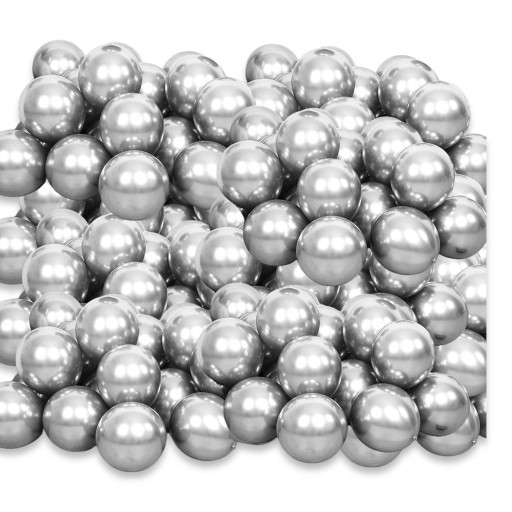 Повітряні кульки 100 шт, срібний металік