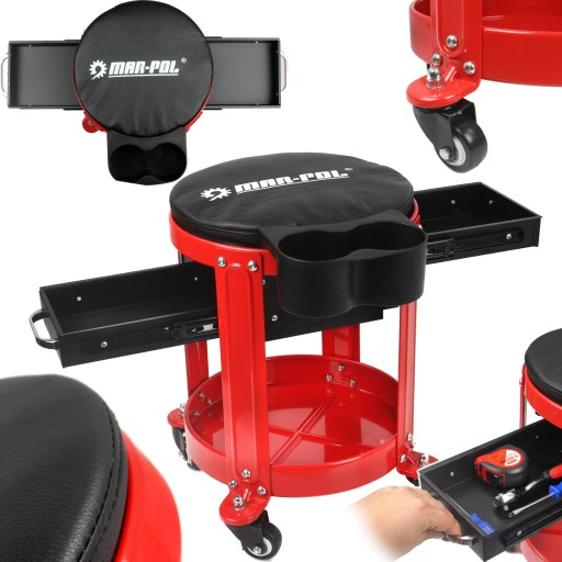 ТАБУРЕТ ДЛЯ МАЙСТЕРНІ З ПОЛИЦЕЮ ТАБУРЕТ З РОЛИКОВИМ СИДІННЯМ