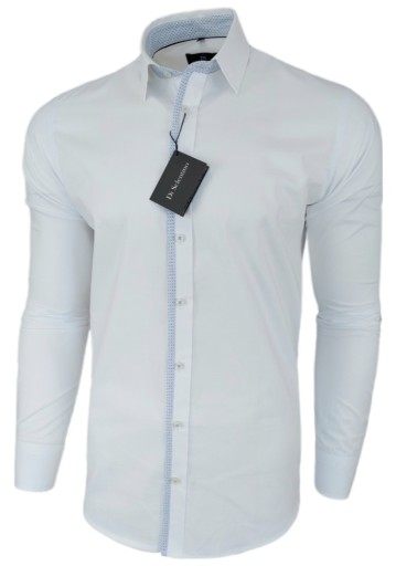 Pánska košeľa s dlhým rukávom Di Selentino Biela REGULAR FIT Bavlna 46 / XXL