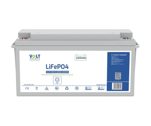 Аккумулятор вольт польша lifepo4 bms 12.8v 200ah для автономного катера-кемпера