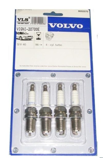 8692070 - Комплект свічок запалювання 4 шт. volvo s40 v40 бензин з турбо 1998-2004 р.в