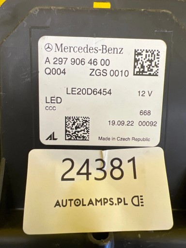Mercedes EQS W297 cap front Led A2979064600