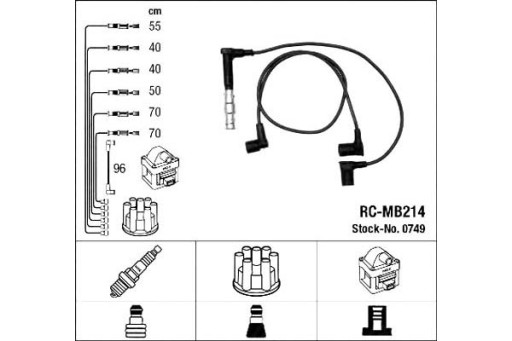 749 - Комплект проводов зажигания mercedes cabriolet (a
