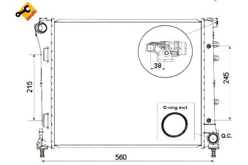 53525 - Nrf водяний кулер fiat 500 1.4 (312)
