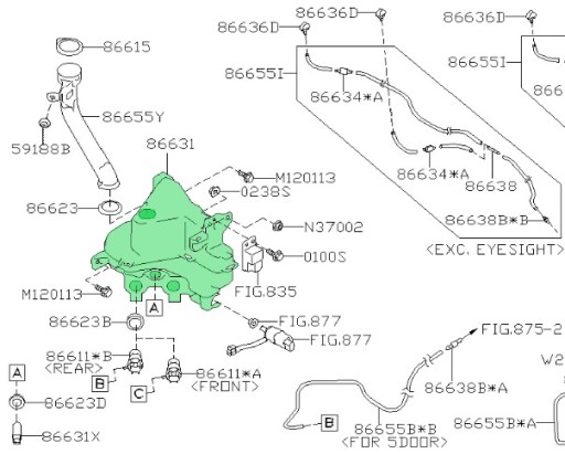 86631FL050 - БАЧОК ОМЫВАТЕЛЯ IMPREZA XV FORESTER