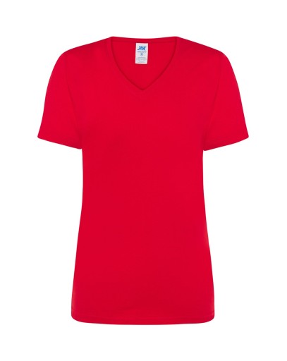 Dámske tričko V-NECK JHK RED XL