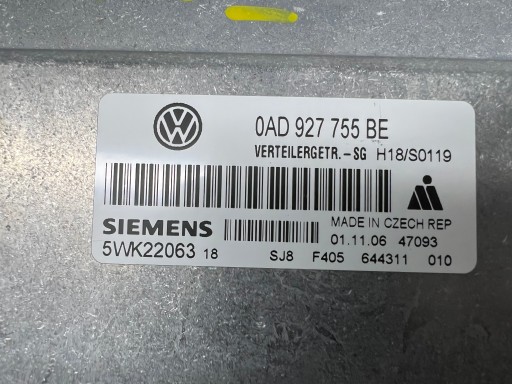 VW Touareg and module gearboxes 0AD927755BE