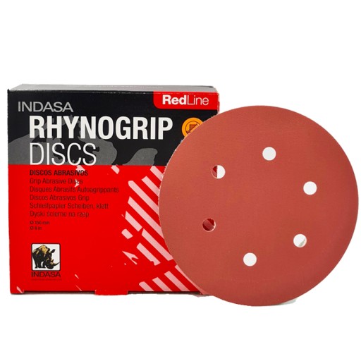 Indasa червоний абразивні диски велкро 150 мм 6h P180 50шт