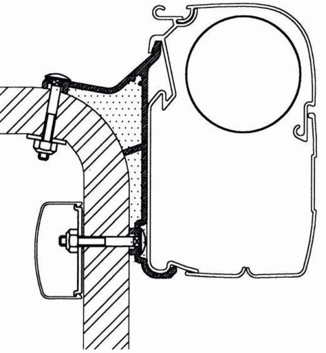 307964 - Адаптер для настенного навеса Omnistor серии 5/8 Hymer Van B2 4,5 м Thule in-wa