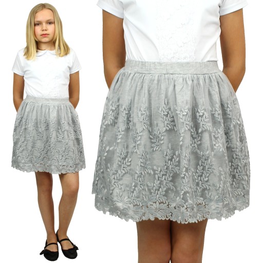 ЕЛЕГАНТНА Спідниця КВІТИ Вишивка ТЮЛЬ 140