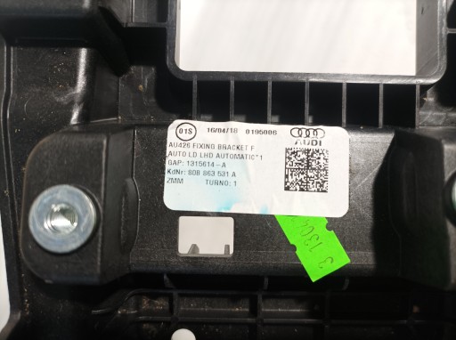 AUDI Q5 II Support plaque Porte TUNELU 80B863531A