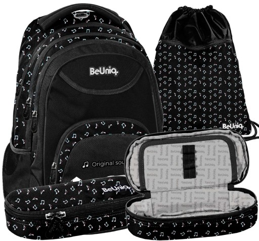 Рюкзак шкільний багатокамерний Paso чорний, Різнокольоровий 21 л