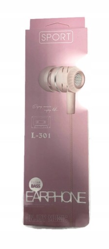 Słuchawki przewodowe Earphone sport L-301 różowe
