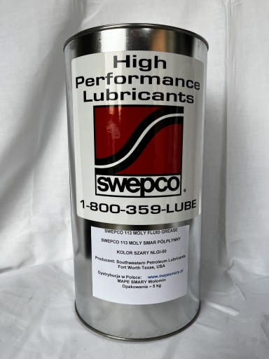 SWEPCO 113 MOLY FLUID GREASE МОЛИБДЕНОВАЯ ПОЛУЖИДКАЯ СМАЗКА С M0S2 NLGI-00 5 КГ