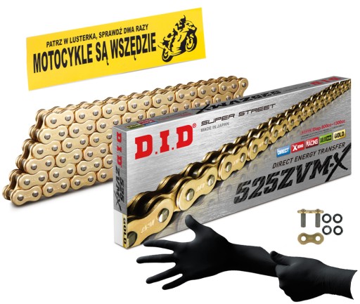 DID525ZVMXG&G-100 - ЛАНЦЮГОВИЙ ПРИВІД DID 525 ZVMX G & G - 100 ЗЛОТИЙ