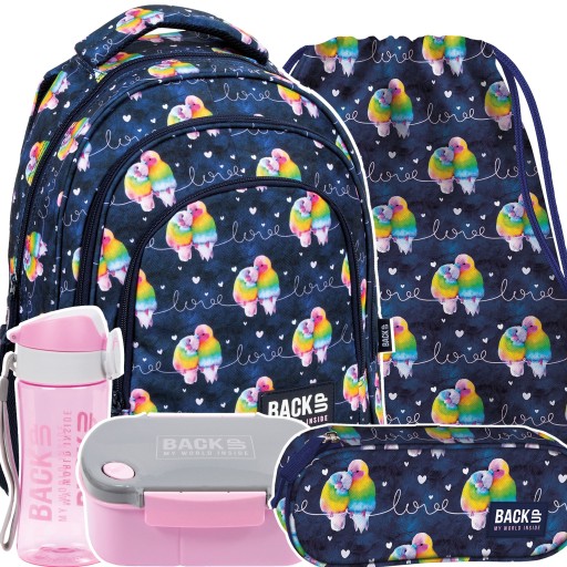 Рюкзак шкільний багатокамерний Backup Shades of blue, Shades of pink, Shades of green, Shades of yellow and gold, Multicolor 26 л