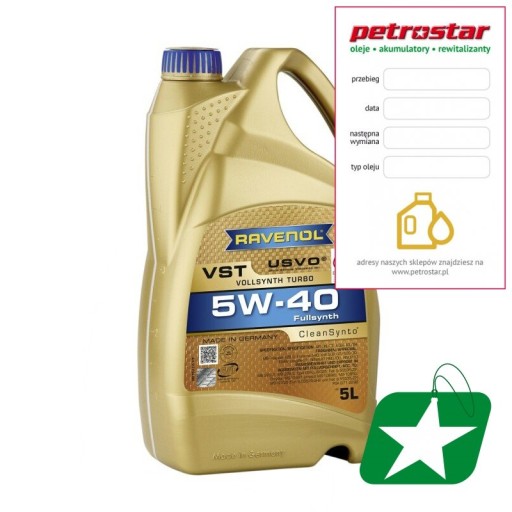 RAVENOL TURBO VST USVO SAE 5W40 5л