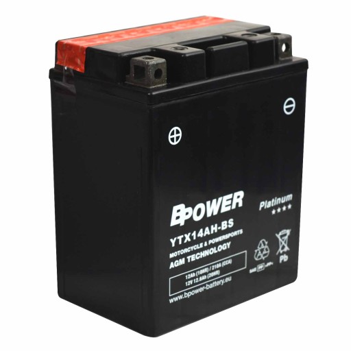 BPower Platinum AGM YTX14AH-BS 12V 12AH 210A