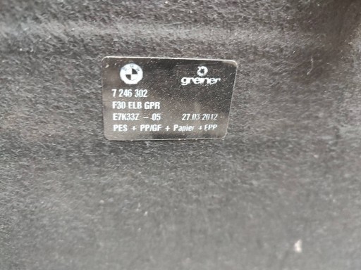 mats of the floor boot BMW 4 F32 F33 7246302 original